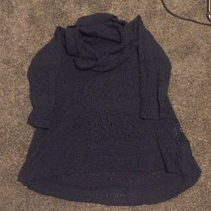 Blue knitted sweater